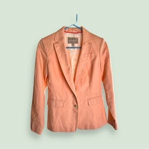 Banana Republic peach linen blend blazer, size 2